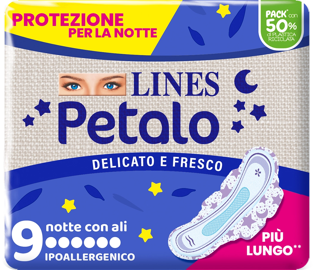 LINES E' CON ALI NOTTE 9 PZ. ASSORBENTI ee - PiùMe